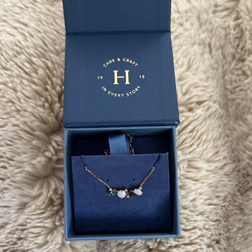 Helzberg Diamonds Gold Necklace with Blue and Green Accents